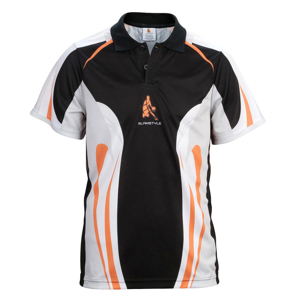 Black, white and orange Basketball uniform